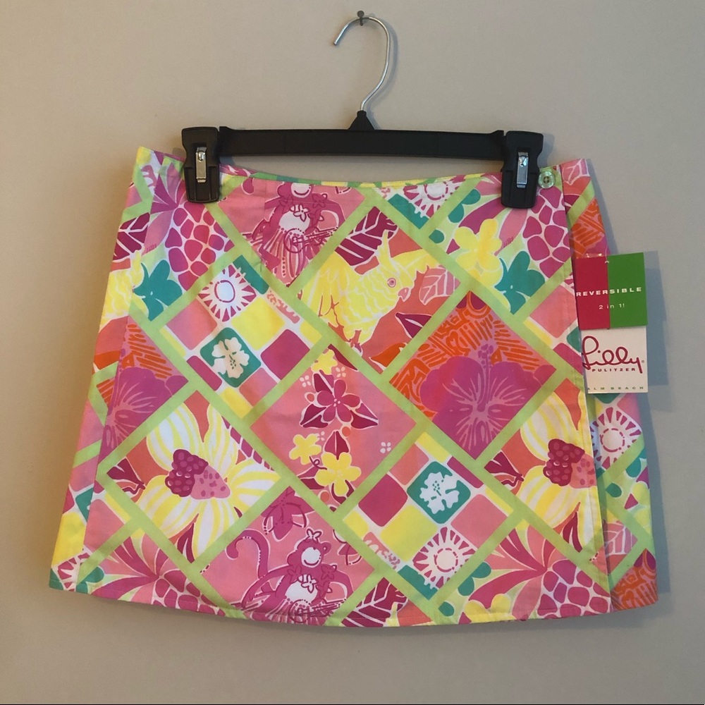 Lilly Pulitzer Pink and Yellow Mini Skirt